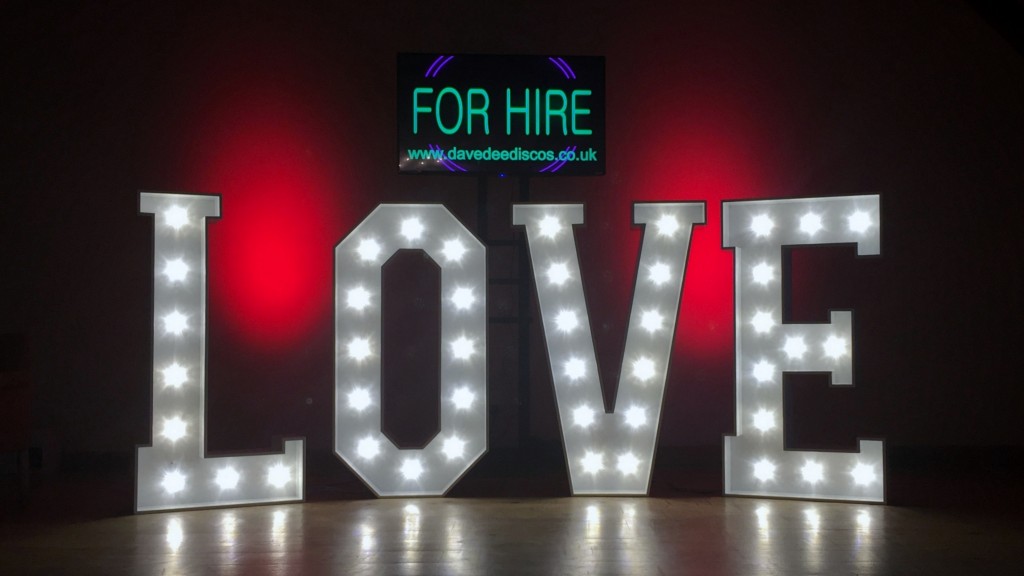 18 LOVE Letter Hire with Red Back Lit